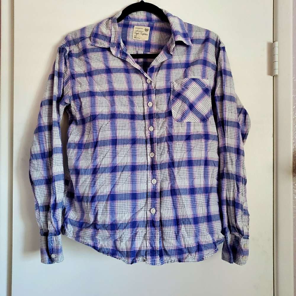American Eagle Boyfriend Plaid Longsleeve